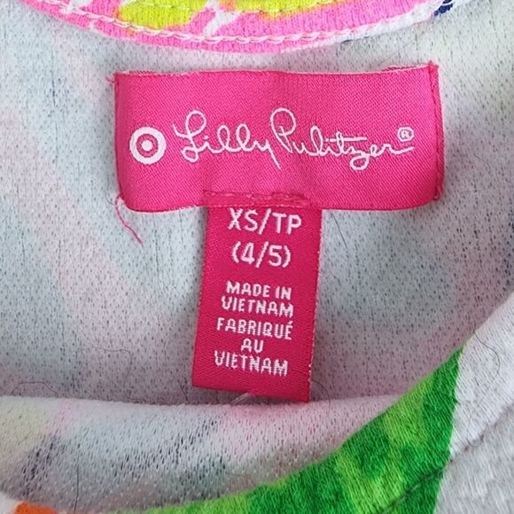 LILLY PULITZER FOR TARGET TROPICAL CROP TOP FOR YOUTH SIZE XS 4/5 - Picture 3 of 4